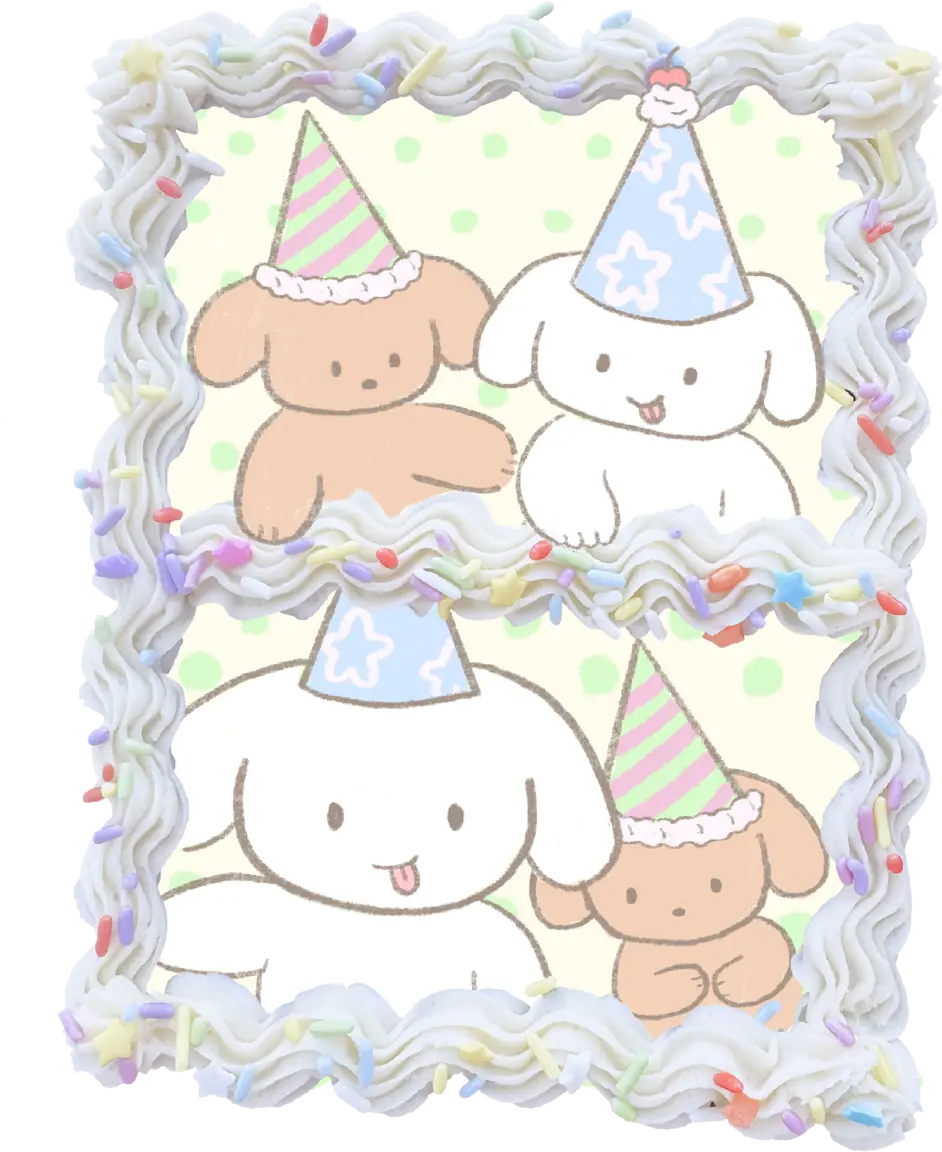 A photo strip in a frosted cake frame